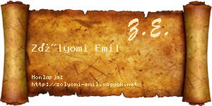 Zólyomi Emil névjegykártya